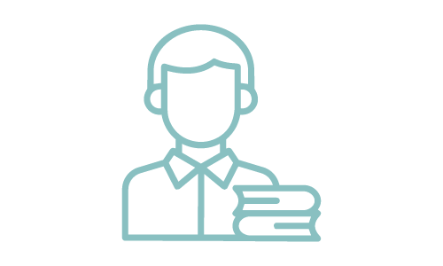 Människa med böcker