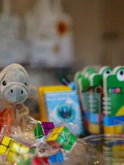 Sortiment i Universeums butik.