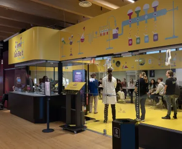 Föreläsning i Kemilabbet under Framtidsforum.