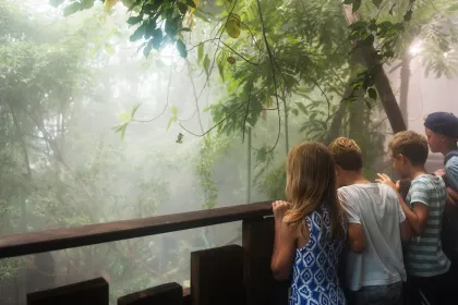 Barn tittar ut över Regnskogen.